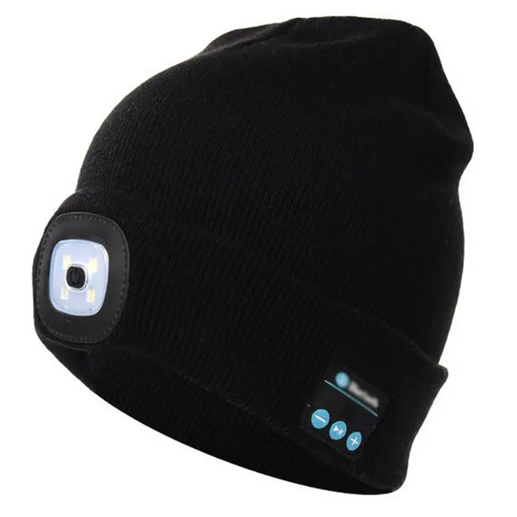 

Winter Beanie Hat Wireless Smart Cap Headphone Headset with LED Light Handfree Music Headphone Earphones for Gift