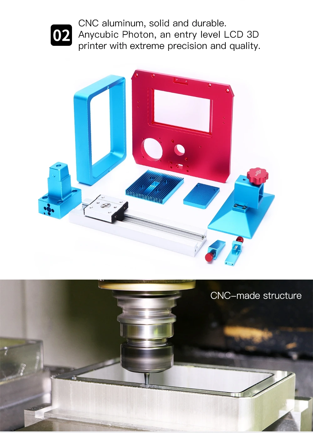 ANYCUBIC Фотон 3d принтер 405nm Смола SLA UV-LED цветной TFT экран настольный 3d принтер комплект 3d Drucker impressora