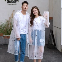 casual raincoat adult transparent plastic hooded raincoat outdoor reusable impermeable lightweight raincoat poncho bg50rc