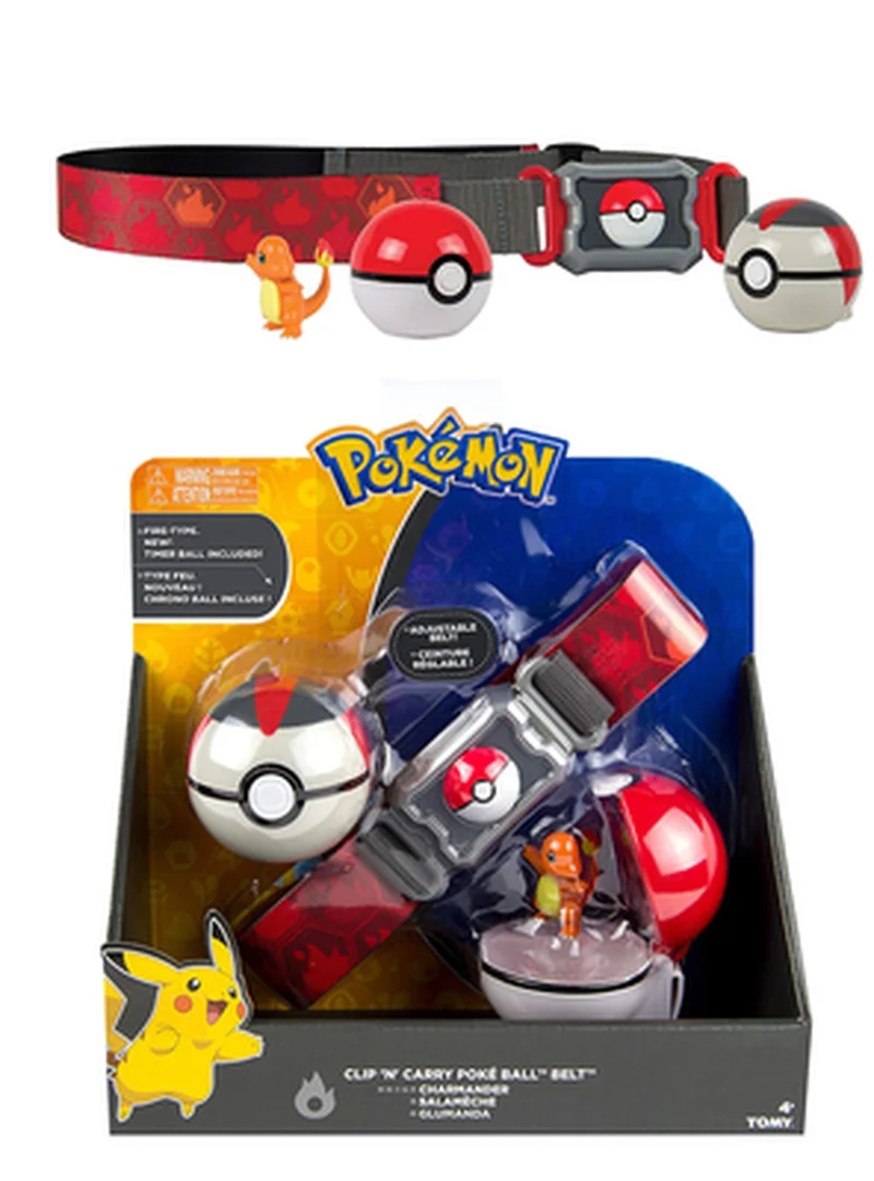 

Original Takara Tomy Pokemon toys Pokeball With Belt Action Figure Model Toys Elf ball Retractable Belt Children Kids Gifts