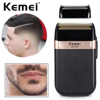 kemei twin blade waterproof reciprocating cordless razor usb rechargeable shaving machine barber trimmer electric shaver for men