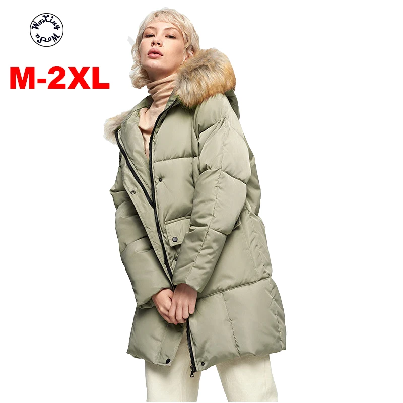 

Женские Новые парки Woxingwosu, белое хлопковое пальто с меховым воротником, хлопковая стеганая куртка размеров от S до 2XL