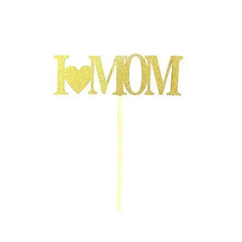 Gold 1 шт я люблю тебя, маму, папу, золотые бумажные топперы для кексов, День матери, отца, с днем рождения, торты, вечерние, подарки, Декор - Цвет: Gold