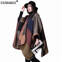 CUHAKCI Cashmere Pashmina Cotton Scarves Thick Warm Wide Shawls And Scarves Winter Scarf Brand Women Striped Hot Shawls