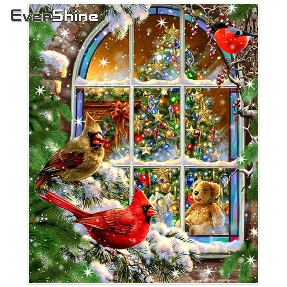 EverShine New Arrivals Diamond Embroidery Christmas Pictures Of Rhinestones Cross Stitch Dull Round Painting Wall Decor|Алмазная