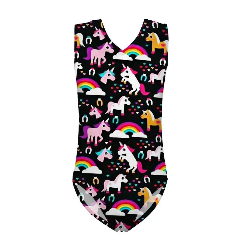 HYCOOL Cute Heart Shape Rainbow Unicorn Print Kids Swimwear Girls One Piece Suits Primary School Children Summer Bathing | Спорт и