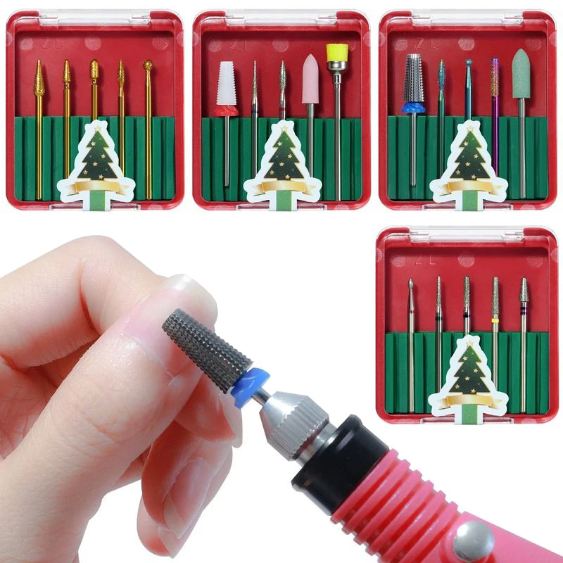 

Christmas Nail Drill Bits Set Tungsten Steel Polishing Head Cuticle Nail Drill Bits Accessories Nail Art Manicure Grinding Tool