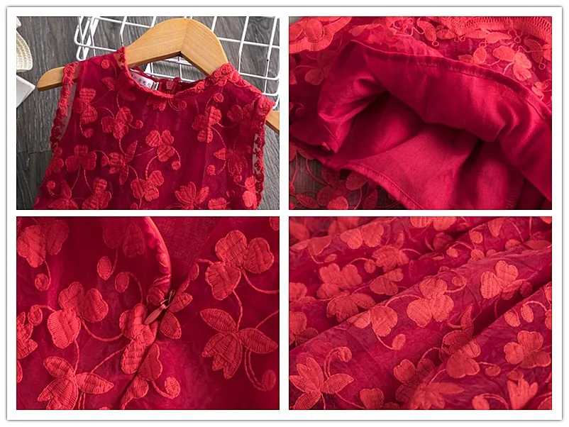 

Korean Girls New Summer Brand Dress Lace Ball Design Baby Girls Embroidered Princess Party For 2-7 Years Infant Lovely Clothing