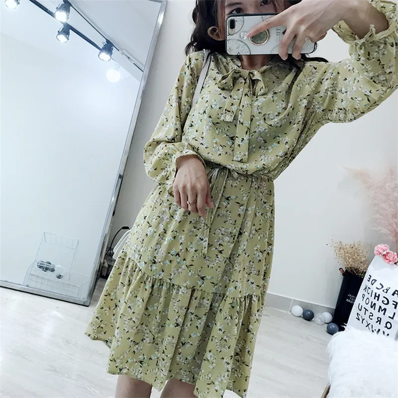 Новинка 2019 темпераментное женское шифоновое приталенное платье со стоячим