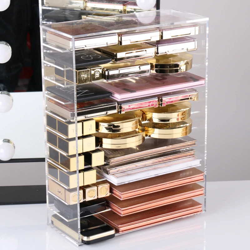 

Dressing Table Lipstick Eyeshadow liquid foundation Makeup cosmetic Plastic Storage Box Acrylic Lattice Dresser Organizer Holder