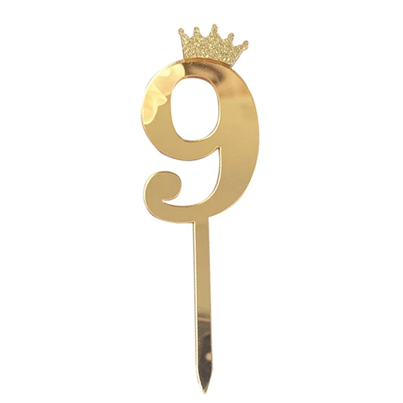 0 9 номерам топперы для торта с днем рождения Милая Корона номер торт флаг