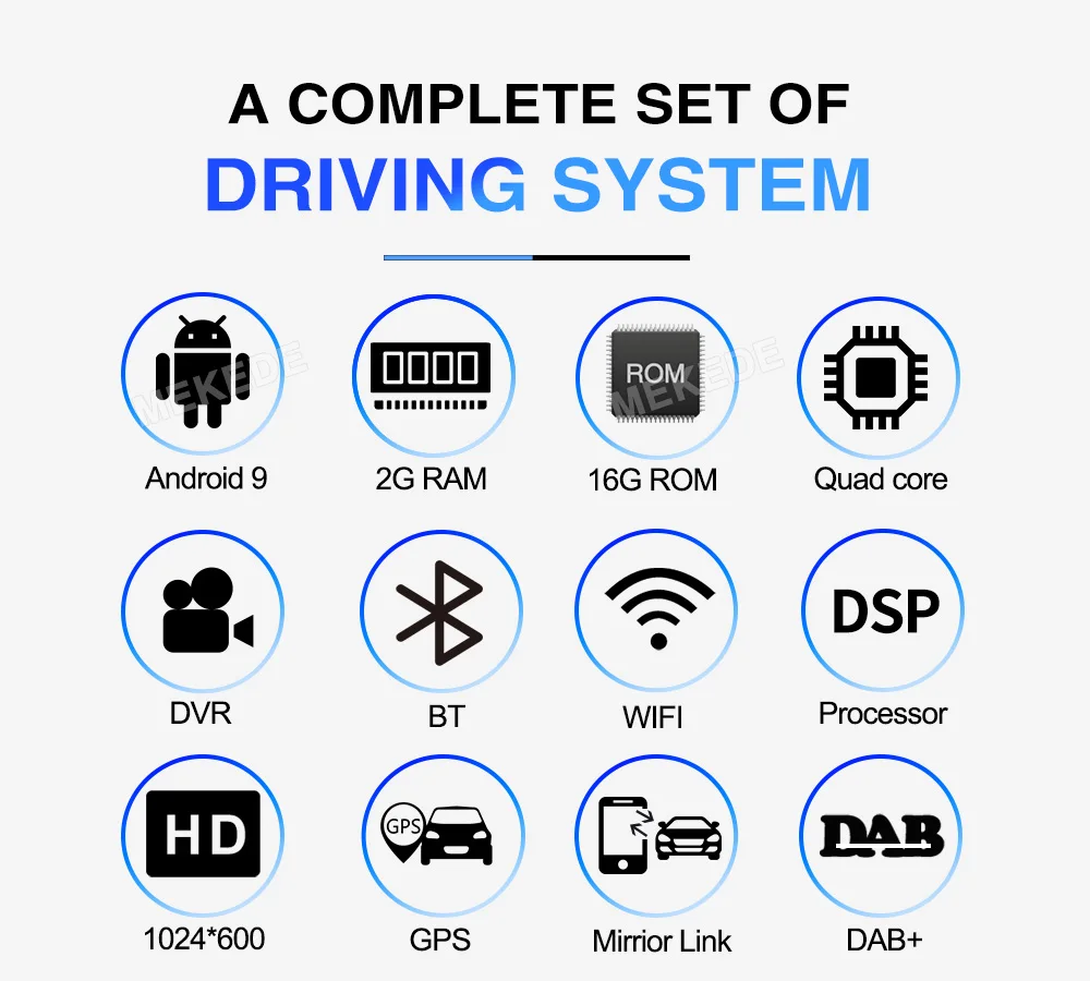 MEKEDE 1024x600 ips 7 дюймов 2G ram Android 9,0 автомобильный dvd-плеер gps для FIAT 500 аудио система автомобиля аудио gps DVD для FIAT 500 DSP