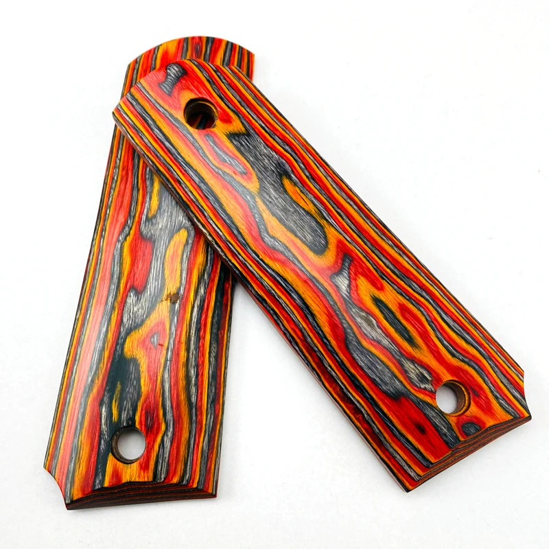 

2Pieces Gun 1911 Grips 3D Composite color wood Handle Grips Patch Custom Grips CNC Gun Handle Grips