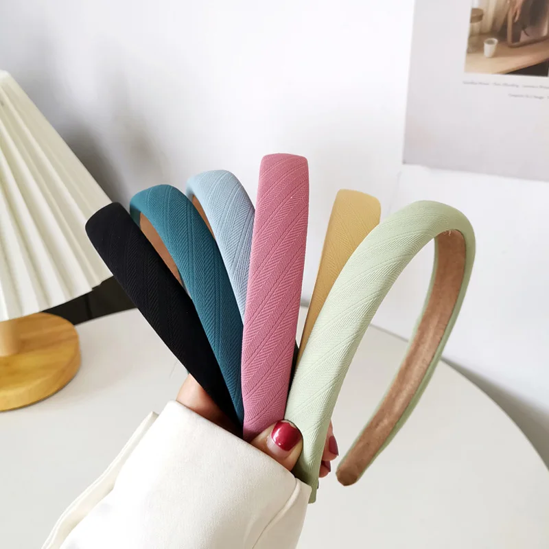 

INS Solid Candy Color Simple Cloth Headband Handmade Wide-Brimmed Head Hair Hoop Fashion Hair Accessories For Women Wholesale