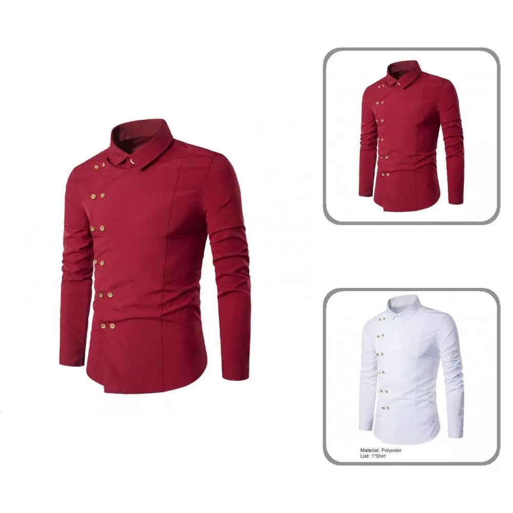 

Рубашка мужская с защитой от глажки, деловая облегающая сорочка, стильная блуза, весна-осень