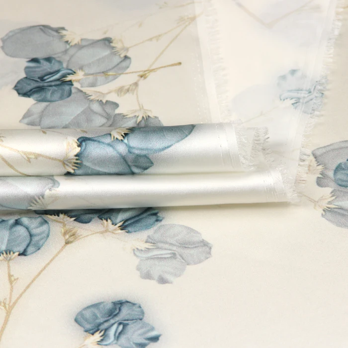 

118cm silk stretch satin fabric meter 19 mm digital inkjet silk fabric for dress spandex natural silk fabric wholesale cloth