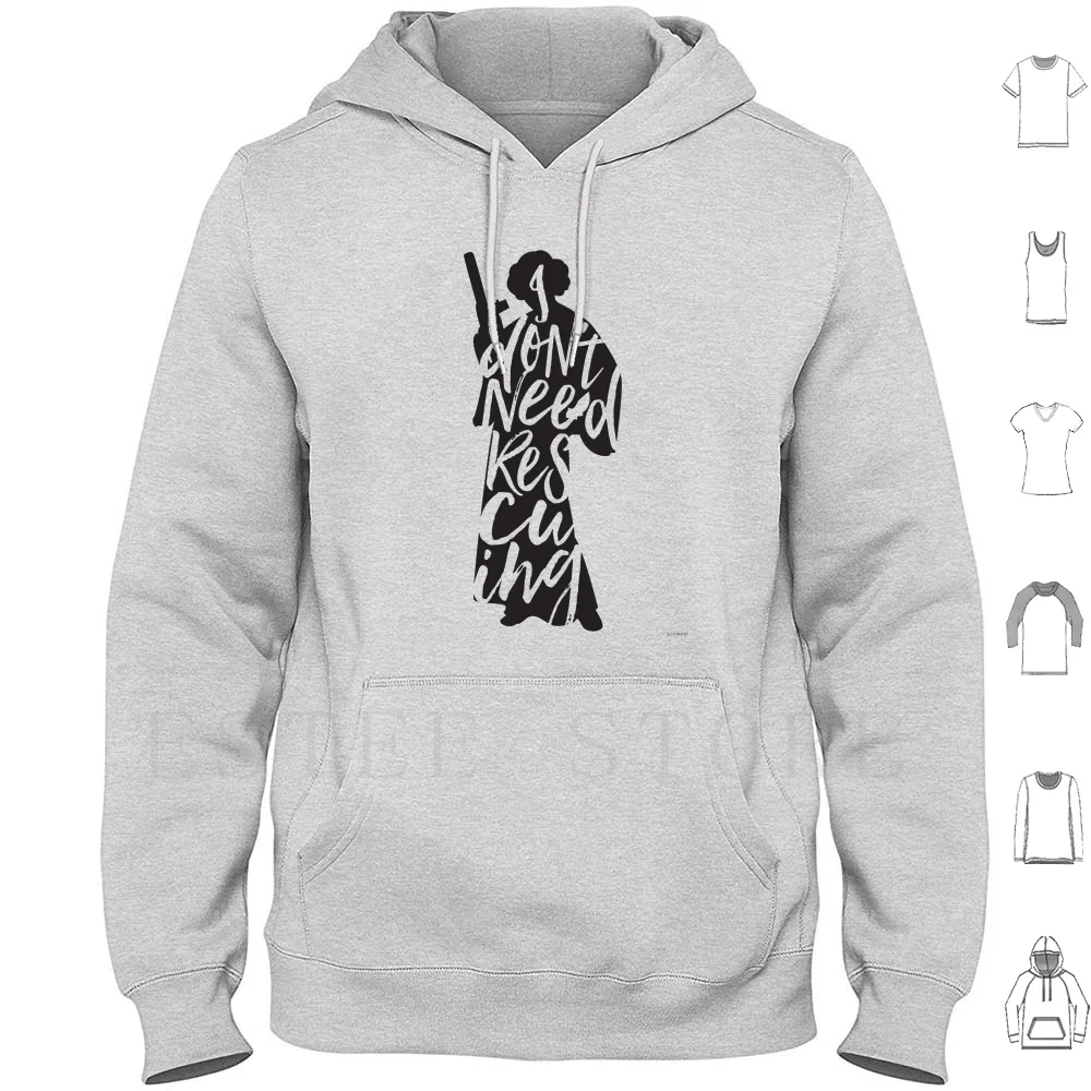 Худи с длинным рукавом принцесса Лея спасение феминистской девушки не Спасите