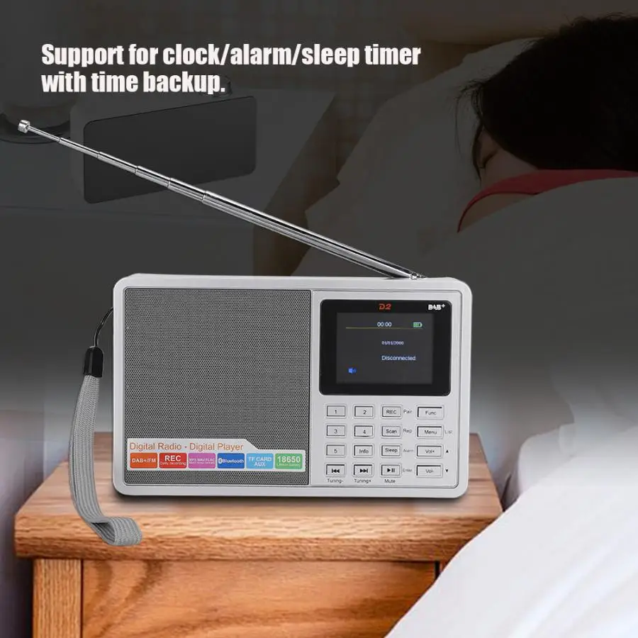 DAB + FM (RDS) Bluetooth Радио цветной экран цифровое радио V2.1 TF карта AUX вход портативное