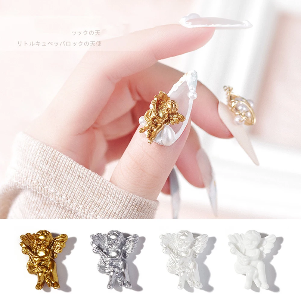 Мультяшный 3D дизайн ногтей рельефный Стиль Ангел малыш плоский полимер декор для