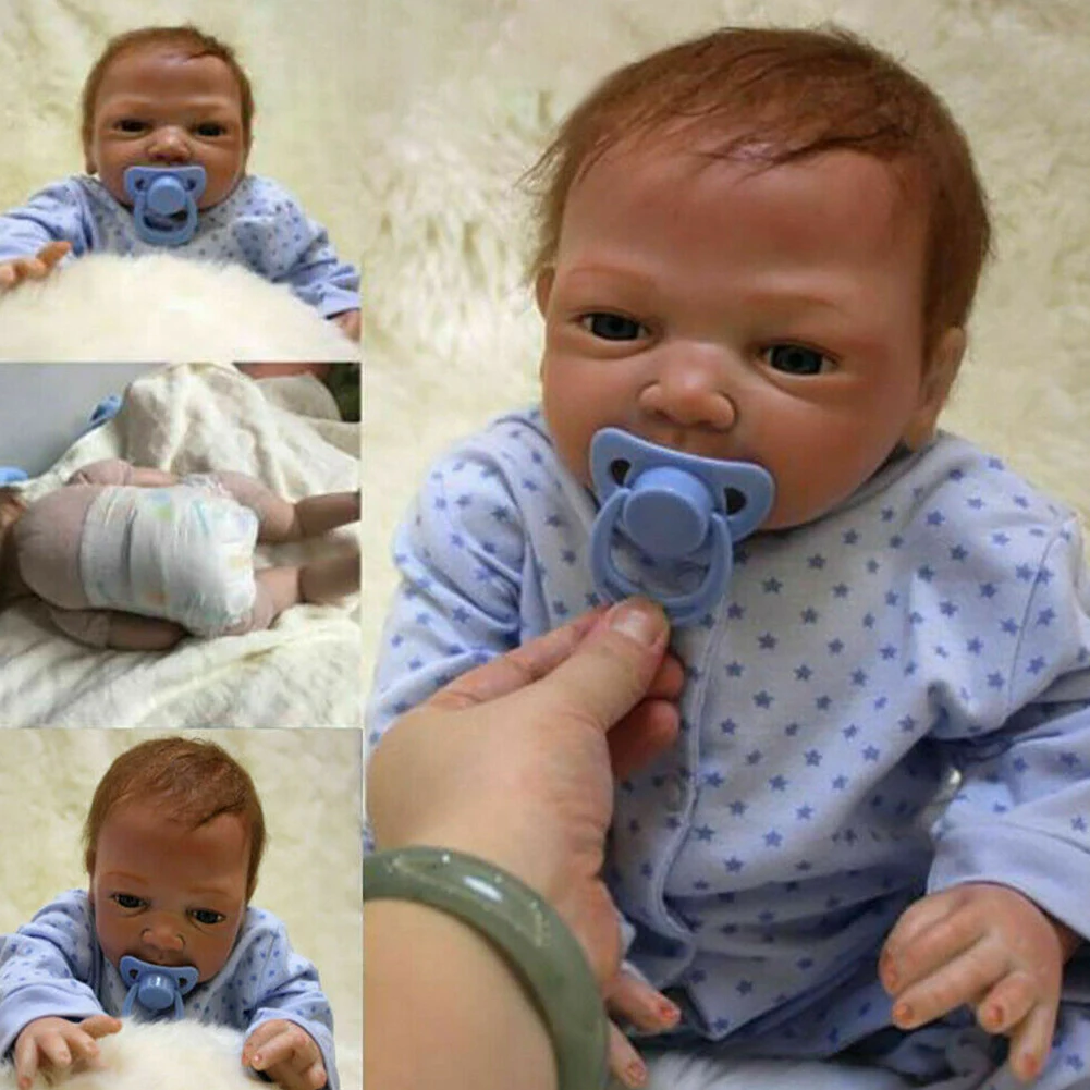 

22 Inch 55cm Non Toxic Reborn Baby Dolls Kids Toy Home Soft Silicone Christmas Gift Full Body Newborn Boy Lifelike Handmade