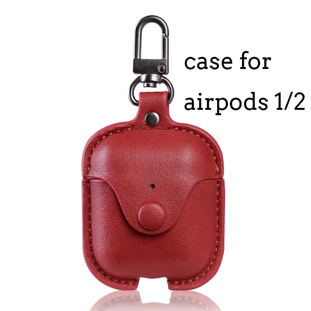 Роскошный мягкий чехол для Apple Airpods, аксессуары, роскошный кожаный чехол для AirPods 2 pro, наушники 3, черный чехол с брелоком - Цвет: Red for 1 2