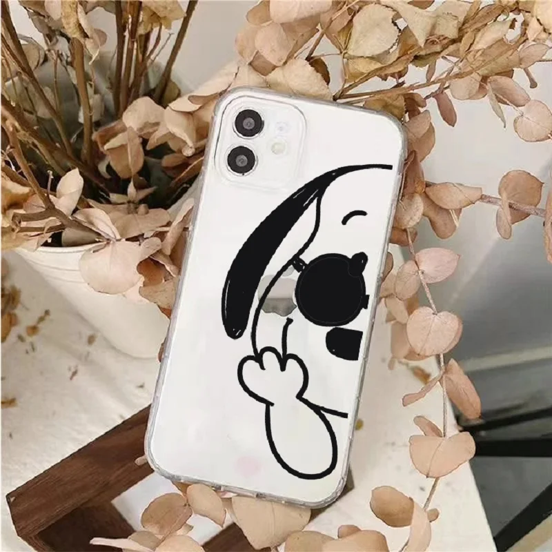 Japanese Cute cartoon dog Transparent silicone phone case for iphone 11 12 Pro X XS Max XR 7 8 Plus 12MINI back case