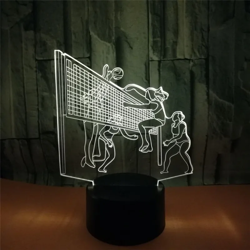 

СВЕТОДИОДНЫЙ 3D ночной Светильник для волейбола, для влюбленных, сенсорный ночник, настольный светильник для детей, для дня рождения, для мал...