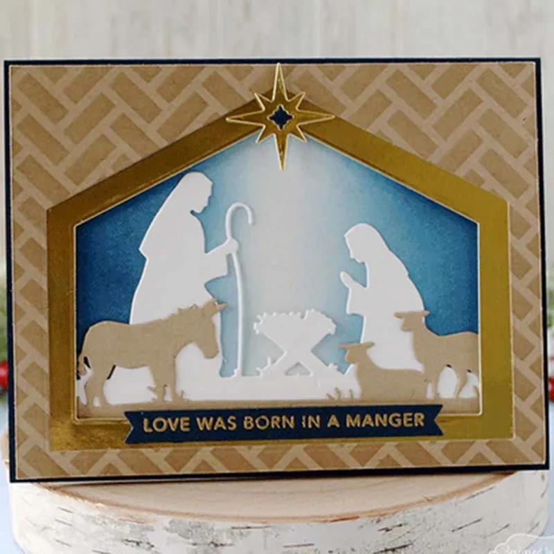 Металлические штампы для вырезания 2 шт. Рождество Спаситель Рожденный