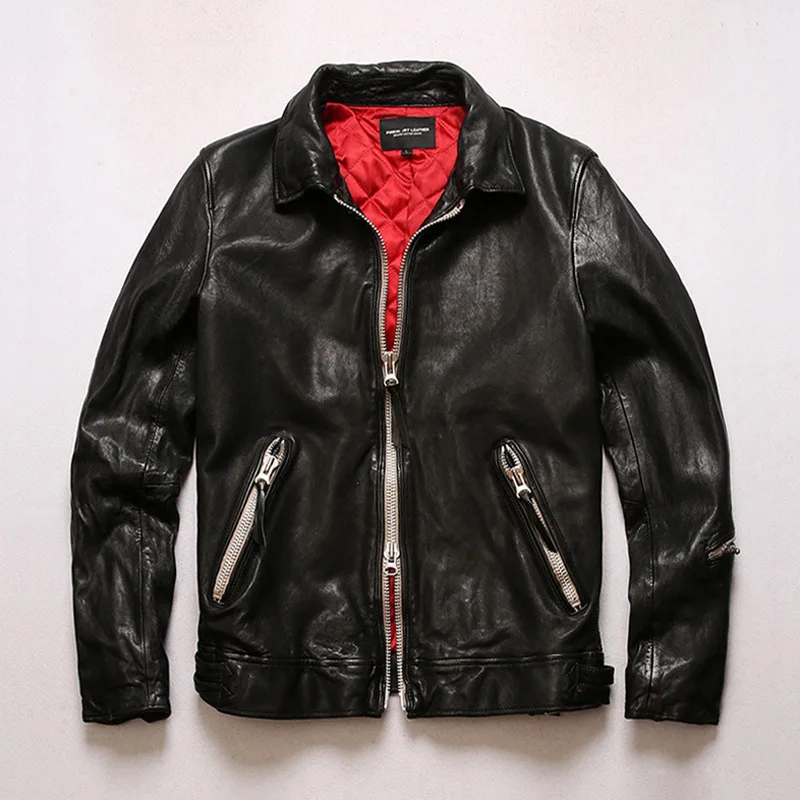 

Street Style Coat Windbreaker Male Vintage Keep Warm Winter Men Jackets Genuine Leather Trench