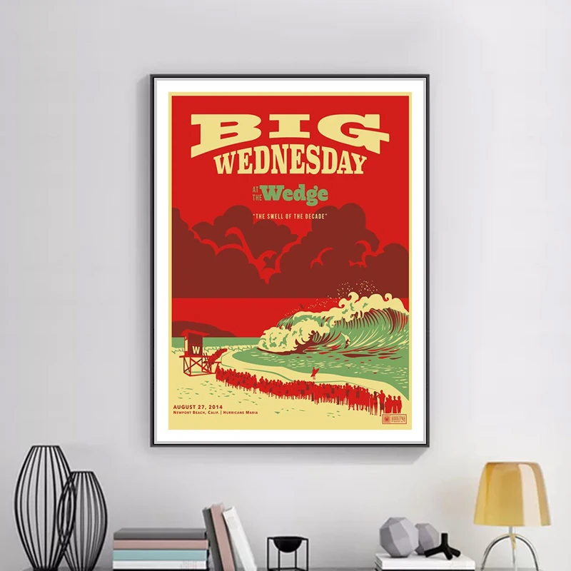 Винтажная Картина на холсте постеры из крафт бумаги с покрытием для серфинга у