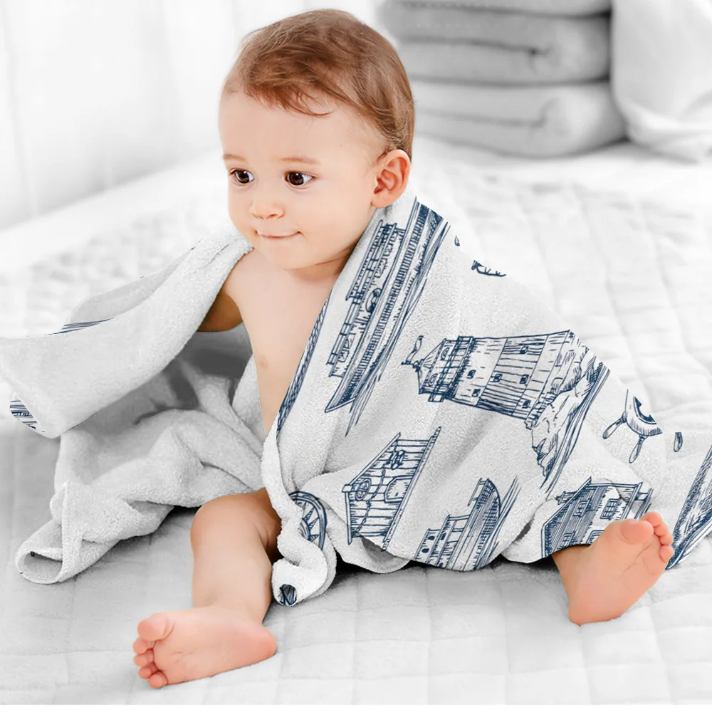 МОРСКОЙ ЯКОРЬ КОРАБЛЬ Маяк КИТ искусство банное полотенце Кемпинг Аксессуары