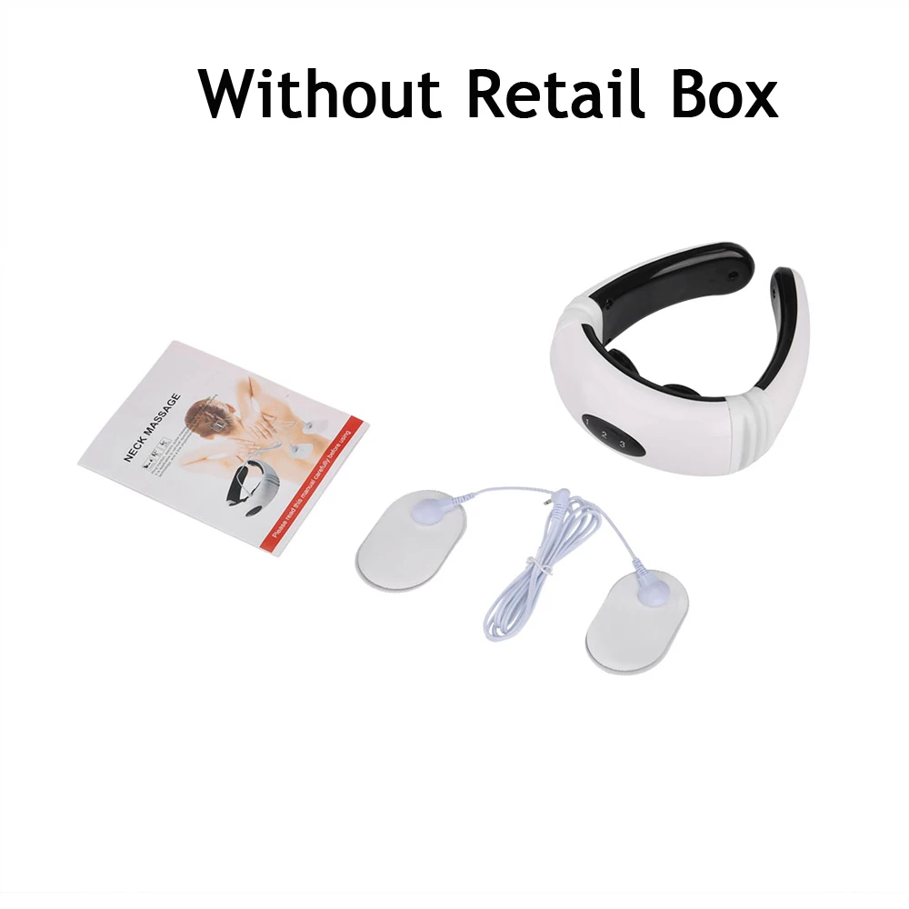 Withou Box Массажер для шеи Электрический импульсный массажер для шеи шейный позвонок импульсный массаж физиотерапия Акупункту - Цвет: Withou Box