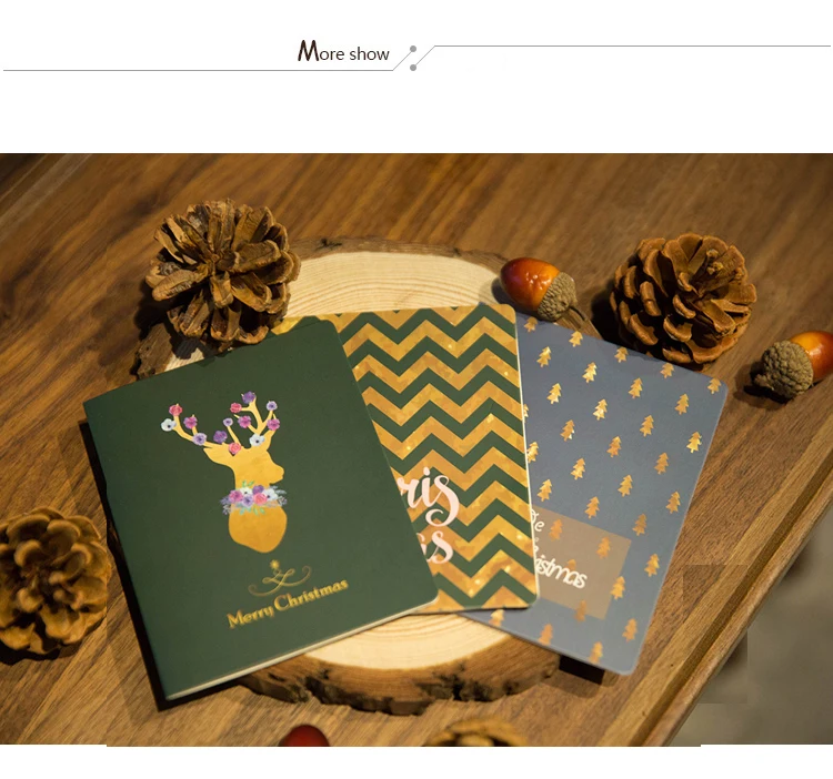 1 шт. веселое рождественское милое бумажное бронзовое поздравительное открытка Новогоднее креативное украшение Пригласительные открытки вечерние праздничные принадлежности