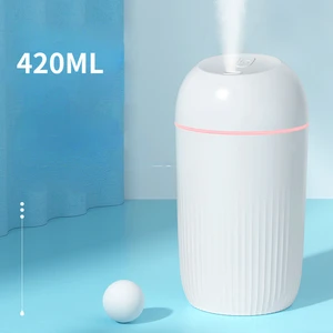 420ML USB Silent Air Humidifier Gentle Night Light Aroma Diffuser Ultrasonic Continuous/Intermittent Spray Diffuser 8-12 Hours