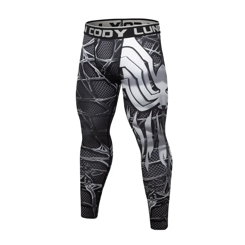 Мужские брюки полной длины модные компрессионные быстросохнущие облегающие