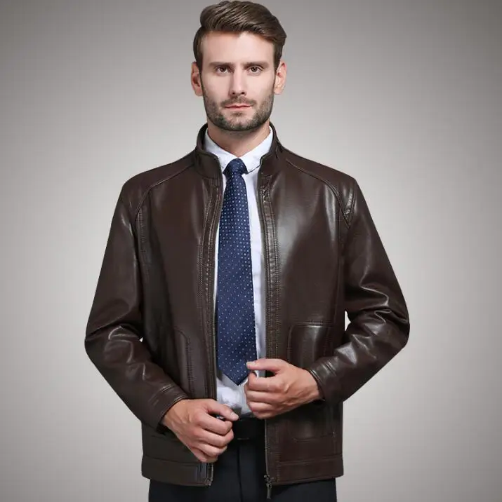 Куртка мужская из овечьей шкуры модная деловая Повседневная теплая кожаная