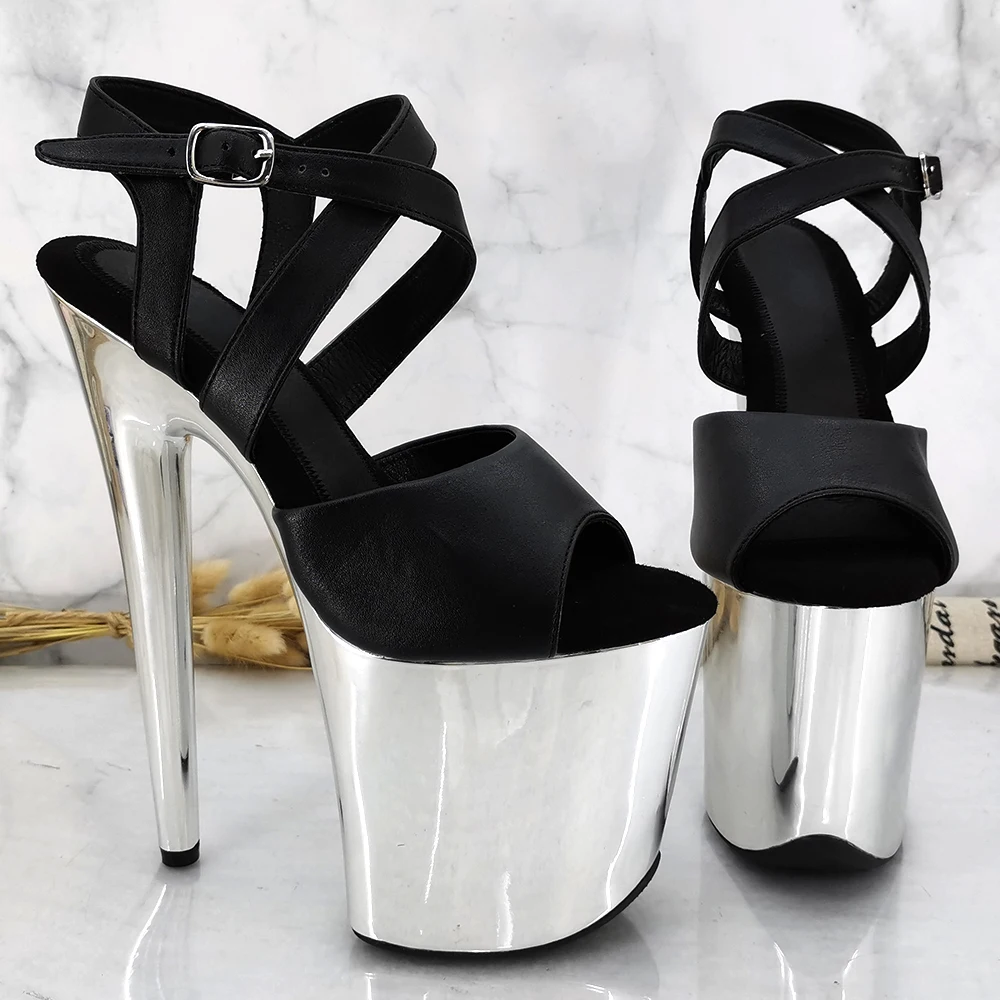 

Leecabe New designs 20cm Shinny RED Color pole dance sandals lady shoe high heel platform shoes