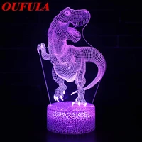 oufula night led lights dinosaur 3d lamp cute toy gift 7 colors cartoon lamp for children kids room