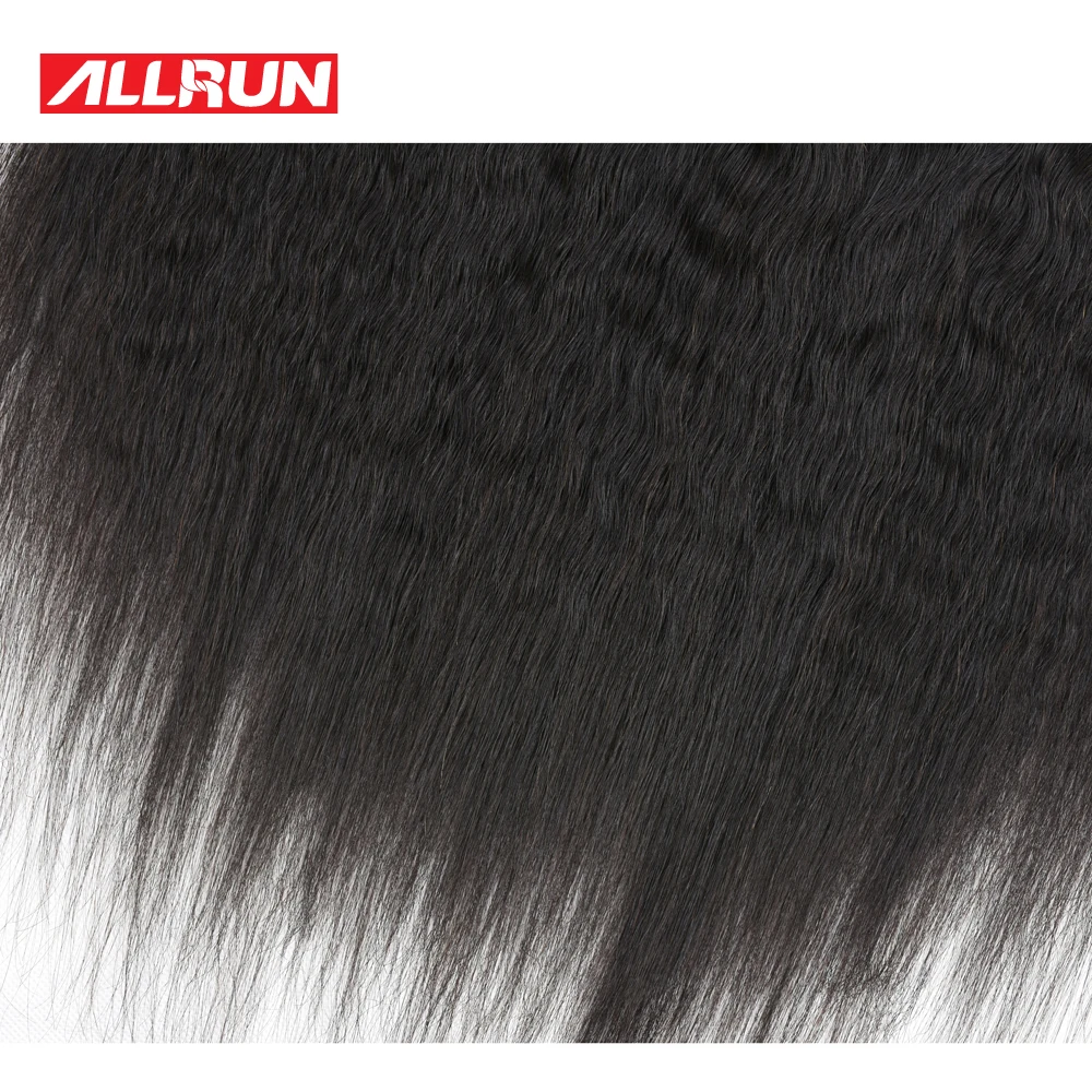 Allrun бразильские кудрявые прямые 13*4 Кружева фронтальной закрытия с ребенка