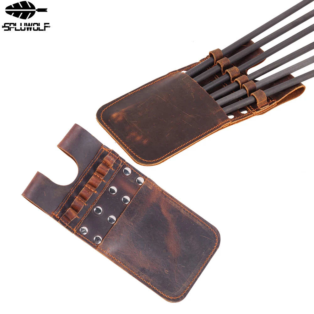 Traditional Recurve / Compound Bow Crossbow Hunting Shooting Target Practice Cowhide Pocket Archery Arrow Quiver Bag