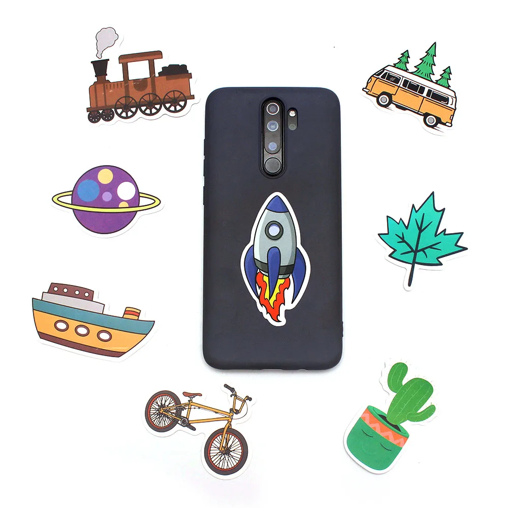 

50PCS No Repeated Cute Grey Elephant Cup Stickers Waterproof Skateboard Suitcase Guitar Laptop Motorcycle Graffiti Phone Sticker