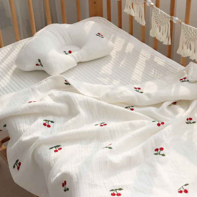 

Cartoon Cherry New Cotton Baby Blankets Newborn Soft Organic Cotton Baby Blanket Swaddle Wrap Towel Scarf Baby Stuff