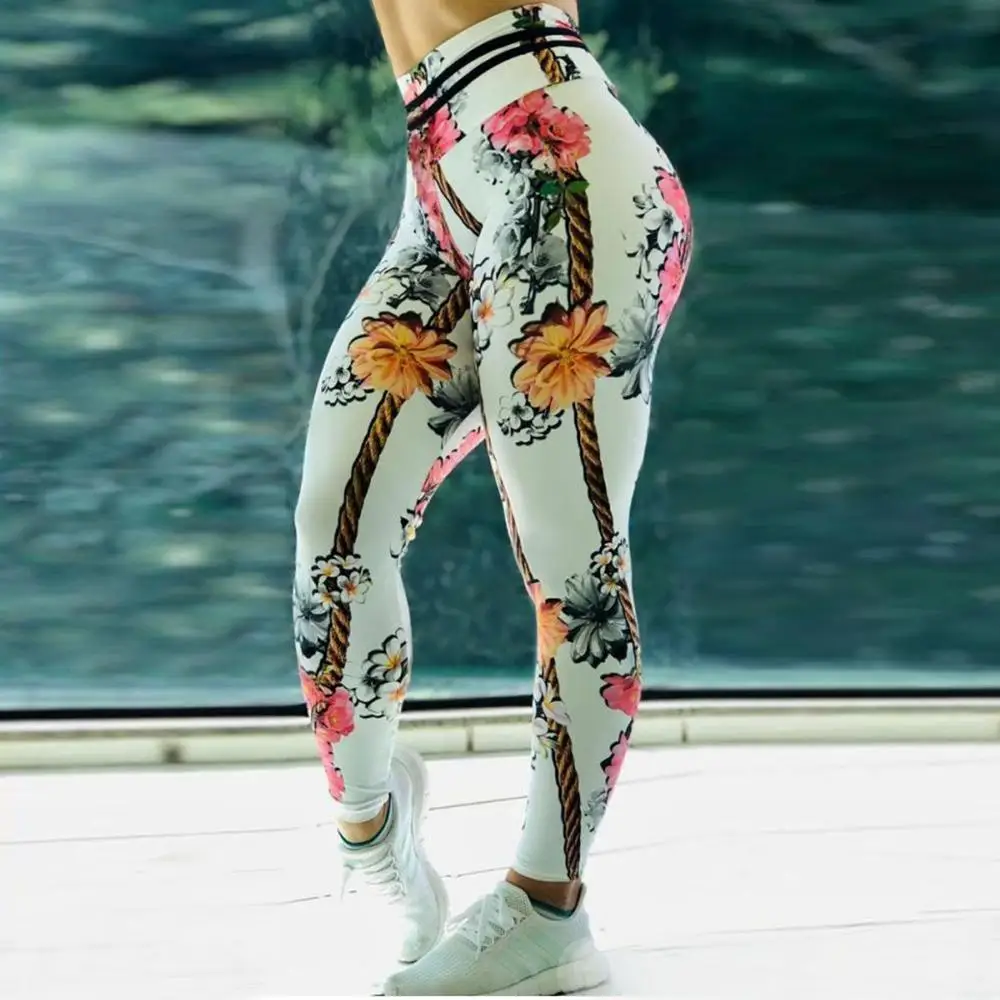 

Women's printed Leggings quick drying and ventilating fitness pants show thin and hip lifting sports pants