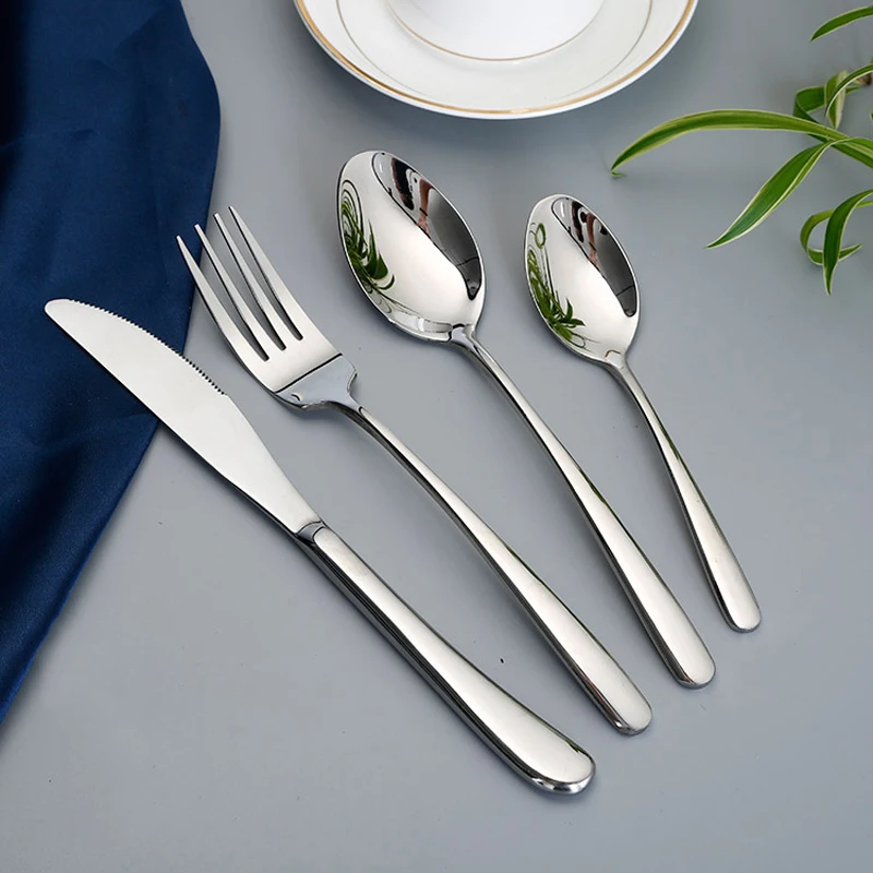 

16/24PCS Stainless Steel Cutlery Set Lunch Tableware Set Western Food Restaurant Knife Fork Spoon Dinner Canteen Dinnerware Sets