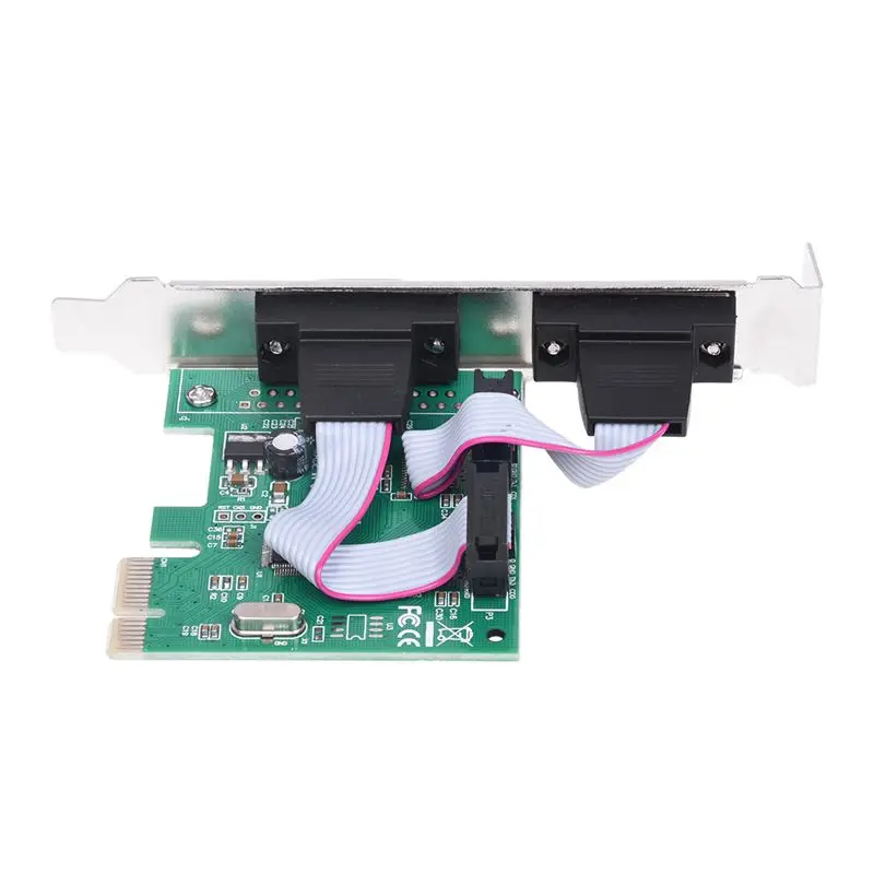Двойной Порты 9-контактный последовательный RS232 DB9 PCI-E карта Com AC332 | Компьютеры и