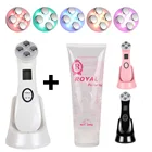 Радиочастотное устройство для избавления от морщин лица 5 в 1, мезотерапия, Электропорация, светодиодный фотонный косметический аппарат