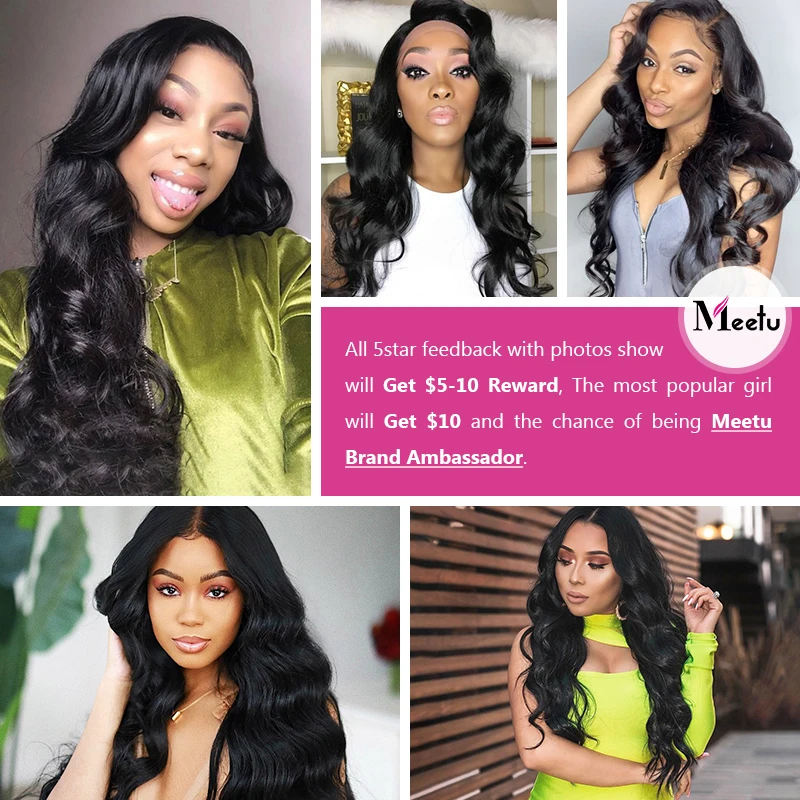 4 пряди в комплекте волнистые волосы для тела Meetu малазийские пучки натуральный