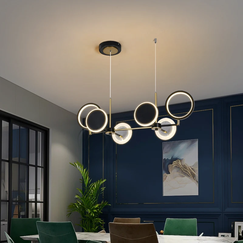 Современный светодиодный подвесной светильник черная лампа для кухни столовой