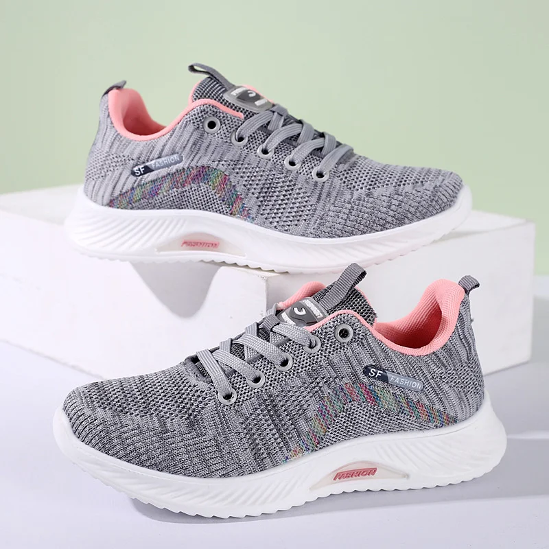 

Flying Woven Shoes Soft Sole Running Shoes Fashion Breathable Casual Shoes Women's Lightweight Sports Shoes New 2022