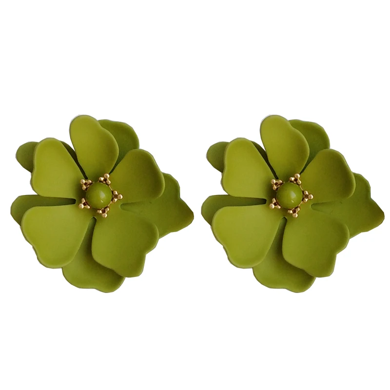 

New 2020 Summer Green Stylish Geometric Korean Earrings For Women Hanging Dangle Earrings Drop Earing Modern Female Jewelry Gift